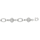Silver Open Oval Rope .25Ct Diamond Accent Link Bracelet